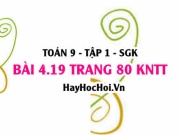 Bài 4.19 trang 80 Toán 9 tập 1 Kết nối tri thức